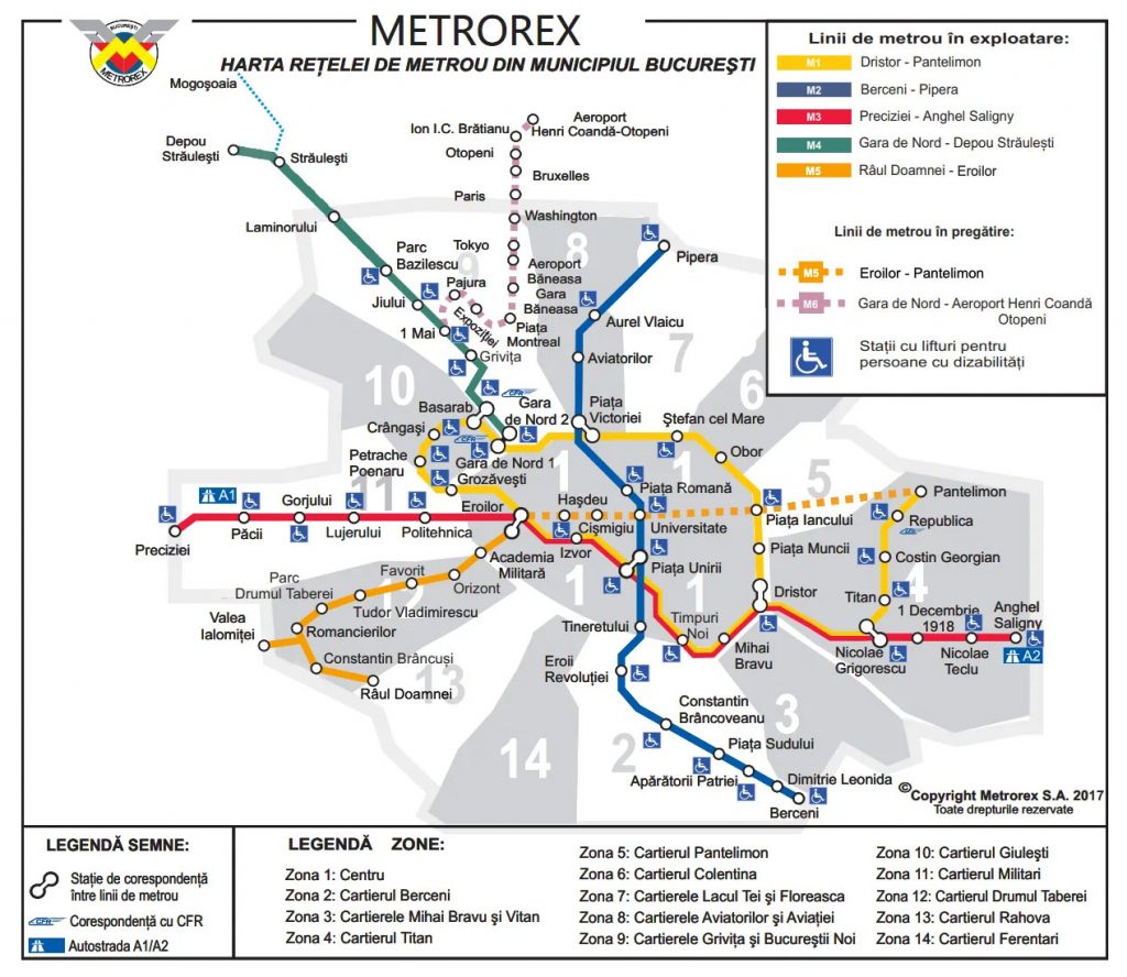 Harta Metrorex - Abonamente Metrou Bucuresti