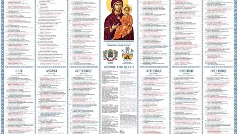 Calendar Crestin Ortodox 2024